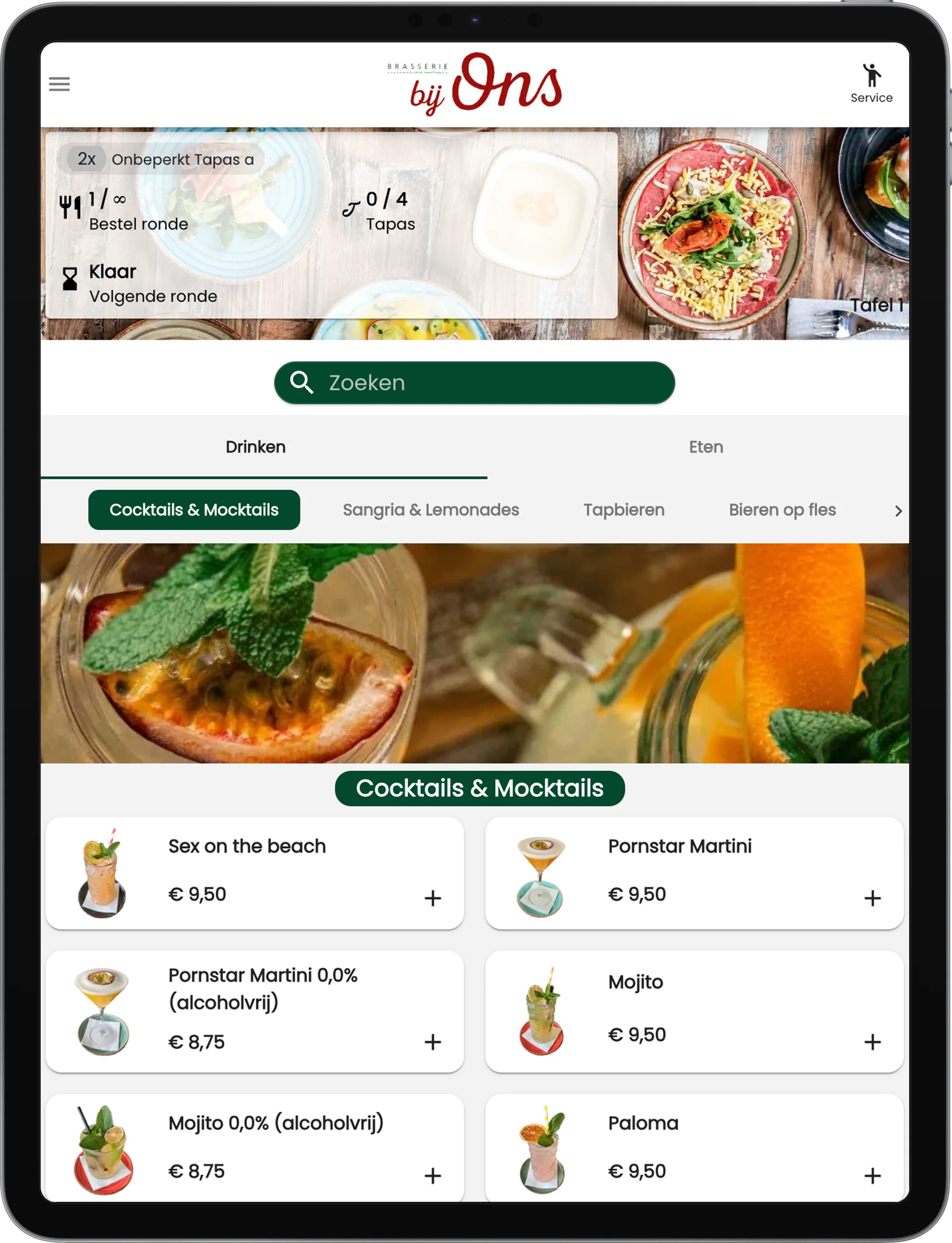 Jamezz All You Can Eat tablet ordering - brasserie