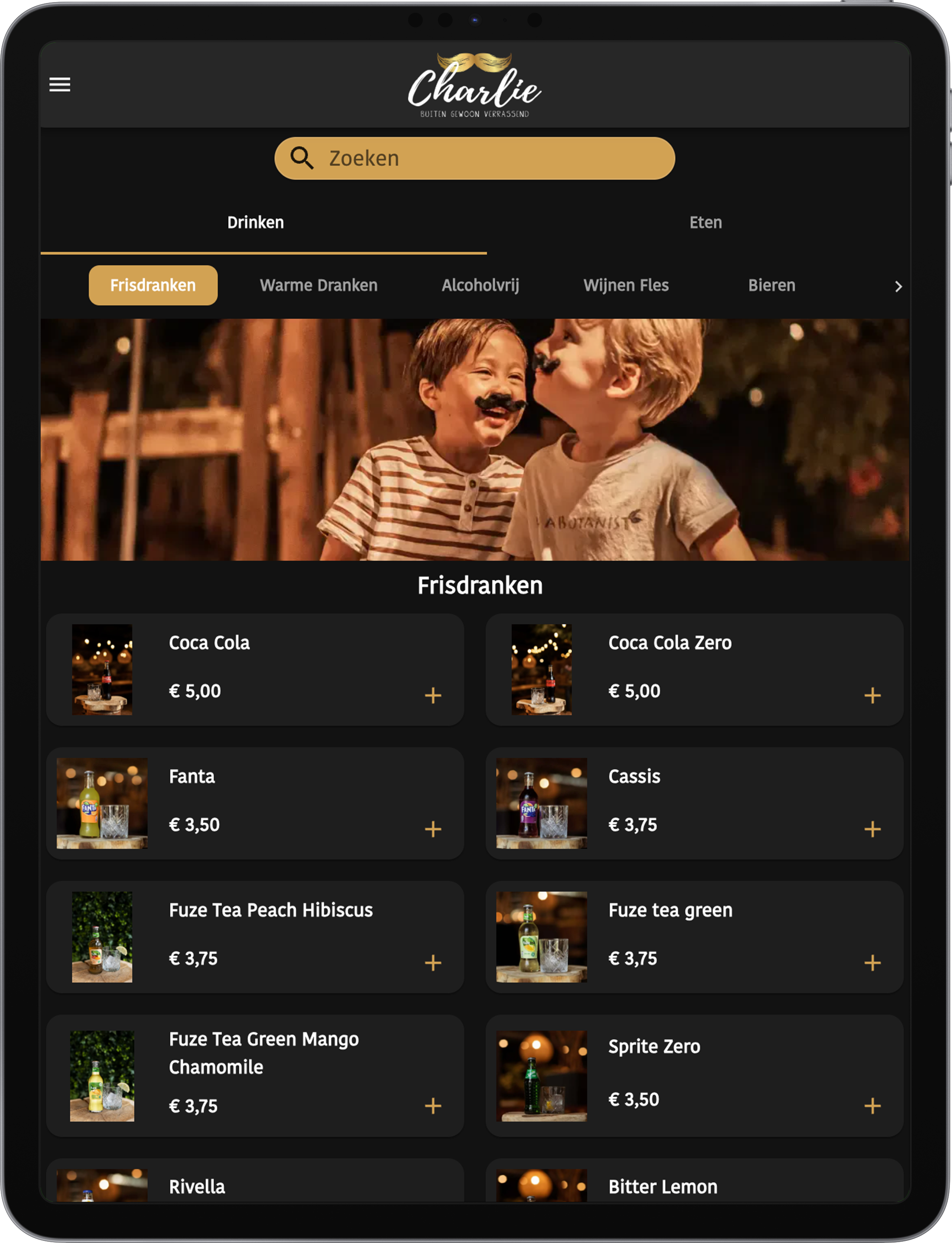 Tablet ordering for food stand in amusement park