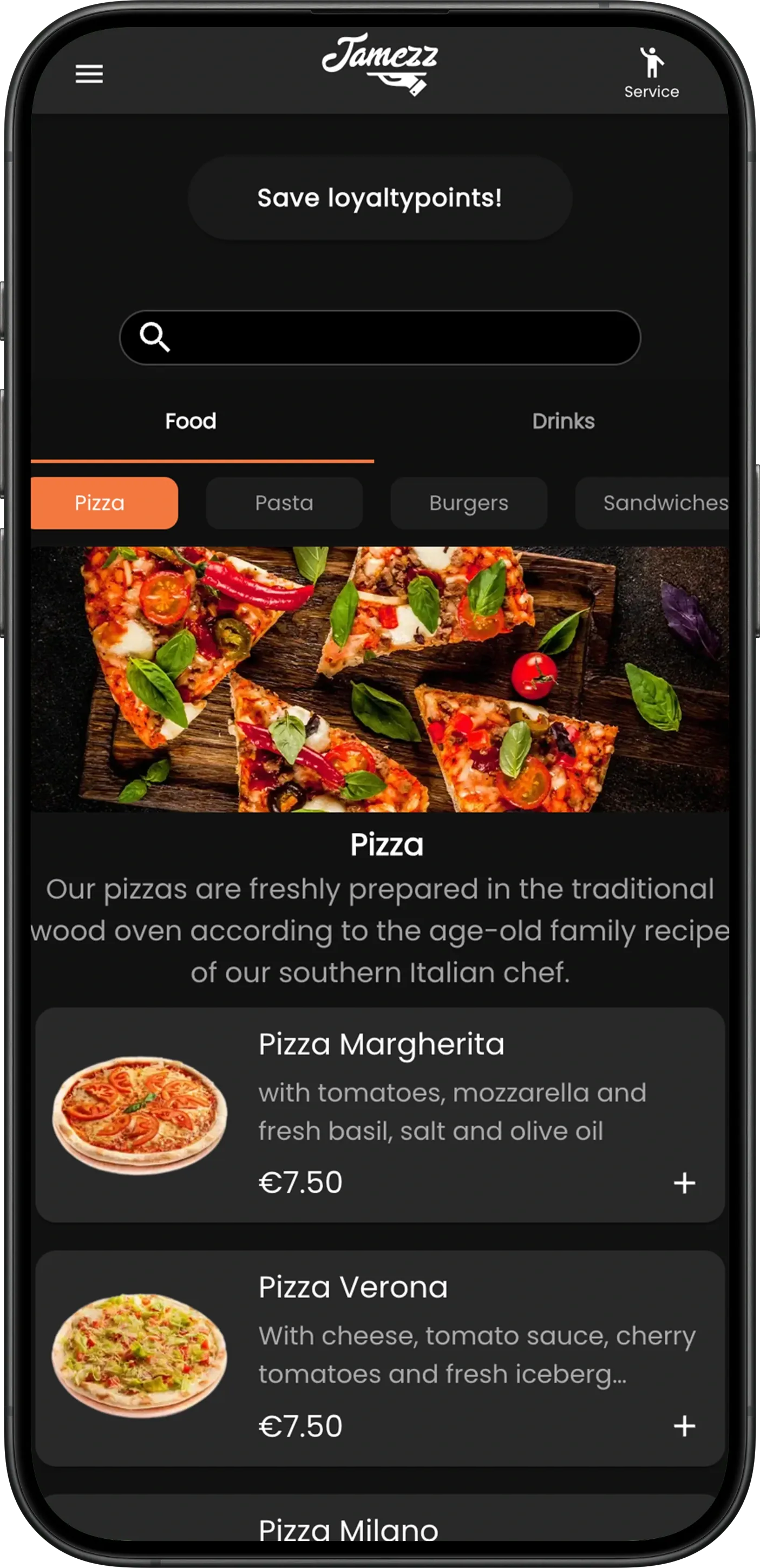 Jamezz QR code ordering system - Contactless smartphone ordering via QR scan, no app download required